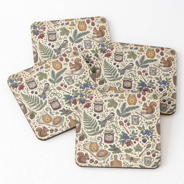 Item preview, Vintage Medieval Woodcut Forest Animals & Wildflowers Print designed and sold by OpenDreamArts.