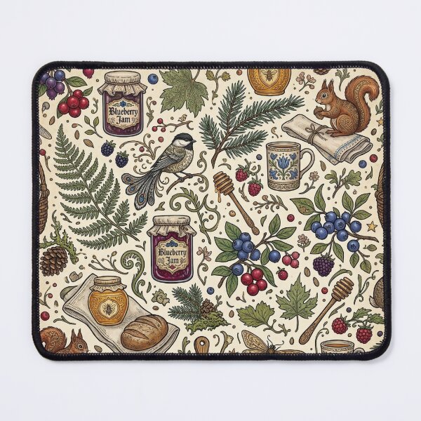 Item preview, Vintage Medieval Woodcut Forest Animals & Wildflowers Print designed and sold by OpenDreamArts.