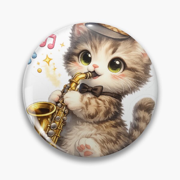 Item preview, Cute Saxophone Kitten | Kawaii Music Cat Illustration designed and sold by ArtPrintPov.