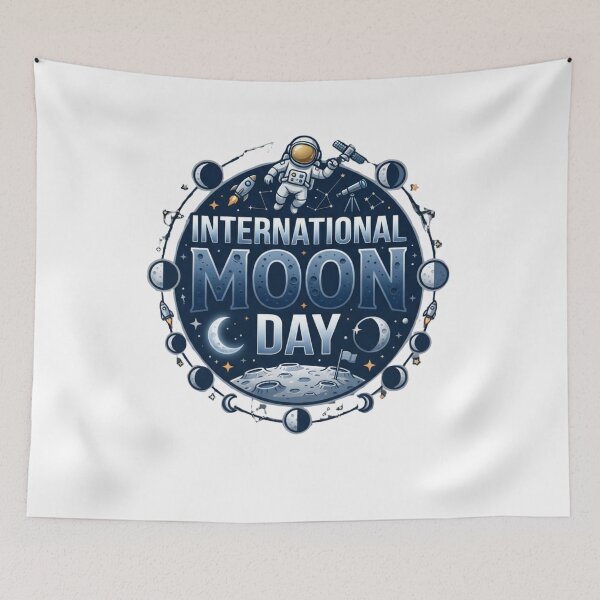Item preview, International Moon Day Astronaut & Lunar Phases Space Exploration Design designed and sold by Palette & Hue.