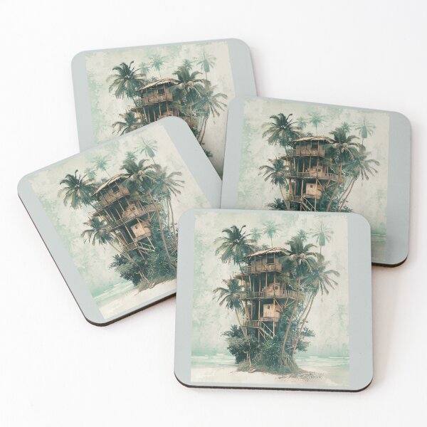 Item preview,  Tropical Beach Treehouse B1 designed and sold by CrumbBumStudio.