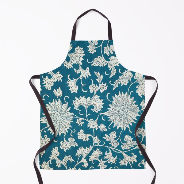 Item preview, Classic Asian Lotus and Scrollwork Motif on Blue designed and sold by The Ravens Ballad.