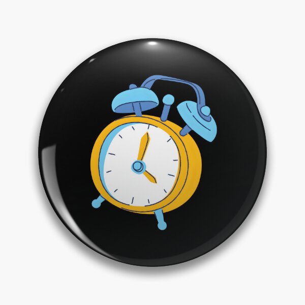 Item preview, Cute Retro Ringing Alarm Clock Yellow and Blue Kawaii Sticker designed and sold by FestivityFinds.