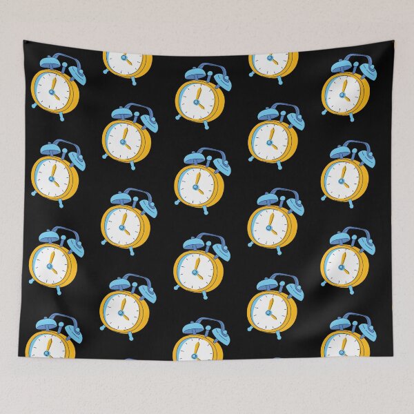 Item preview, Cute Retro Ringing Alarm Clock Yellow and Blue Kawaii Sticker designed and sold by FestivityFinds.