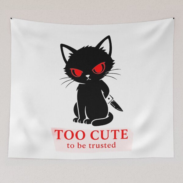 Item preview, Too Cute To Be Trusted Evil Cat designed and sold by Mystic & Celestial Art.