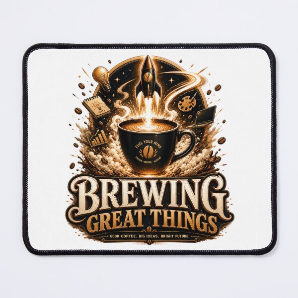 Item preview, Brewing Great Things Coffee Motivation designed and sold by pradeepvisuals.