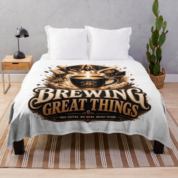 Item preview, Brewing Great Things Coffee Motivation designed and sold by pradeepvisuals.