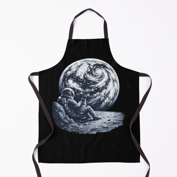 Item preview, Cosmic Companions: Astronaut and Cat Looking at Earth Ink Art designed and sold by haitrieuic96.