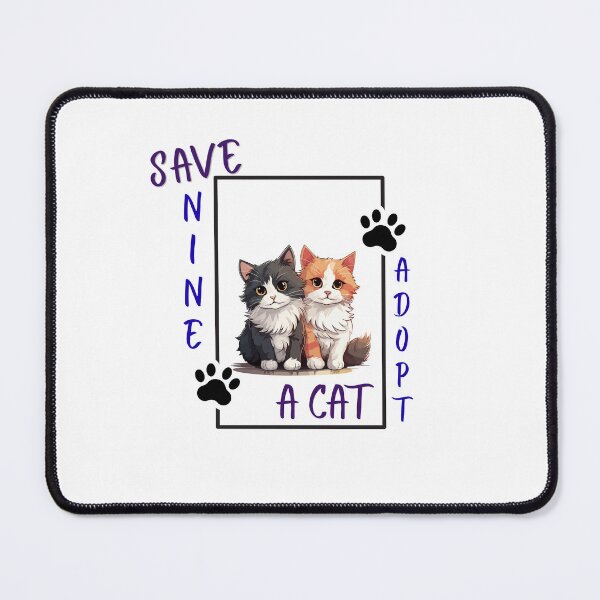 Item preview, Cat Mom Shirt.  Cat Dad Shirt. Cat Shirt. Save Nine Lives - Adopt a Cat. Gift for an Animal, Cat Lover.  designed and sold by ShrimpAndGrits.
