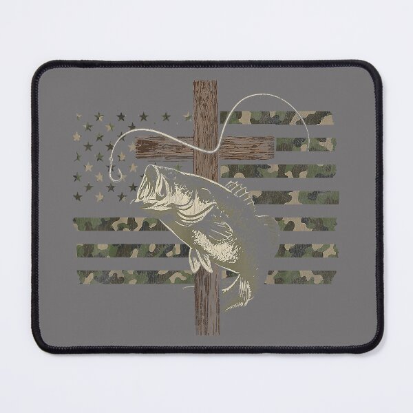 Item preview, Christian Bass Fishing Camo American Flag designed and sold by KristineLi.