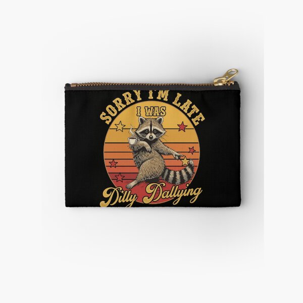 Item preview, Sorry I'm Late I Was Dilly Dallying Retro Raccoon Coffee designed and sold by haitrieuic96.