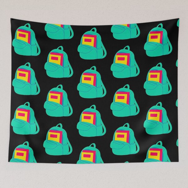 Item preview, Cute Bright Teal Backpack with Yellow Notebook School Sticker designed and sold by FestivityFinds.