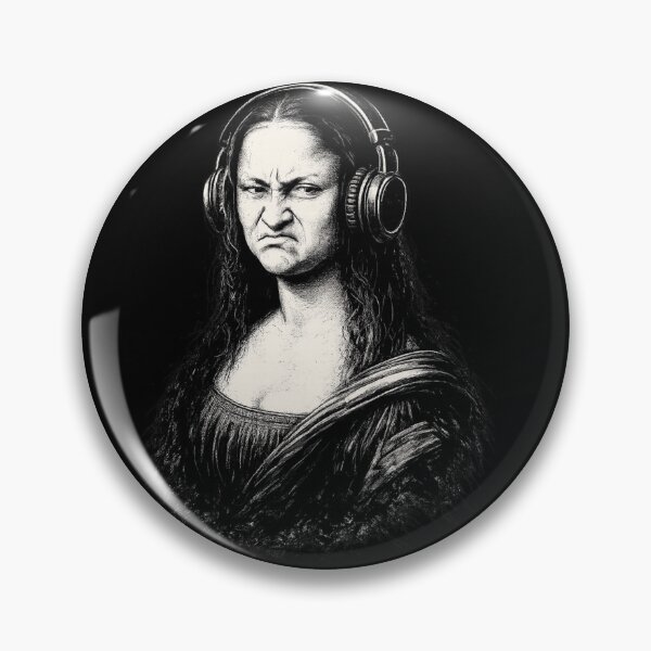 Item preview, Angry Mona Lisa with Headphones Funny Renaissance Art Parody designed and sold by haitrieuic96.