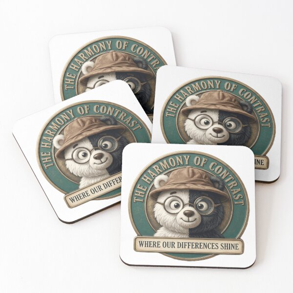 Item preview, In Our Contrast We Shine - Aesthetic Split Cartoon Bear Art designed and sold by Covenist.