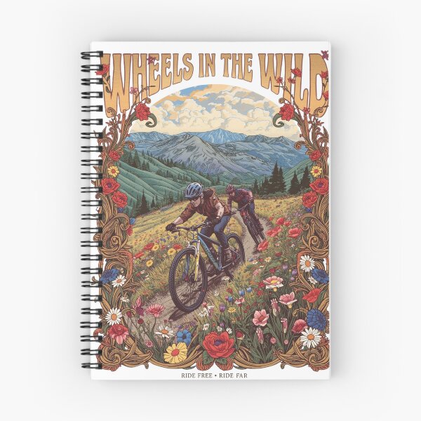 Item preview, Wheels In The Wild Art Nouveau Mountain Bike Poster  designed and sold by Skyrocketz.
