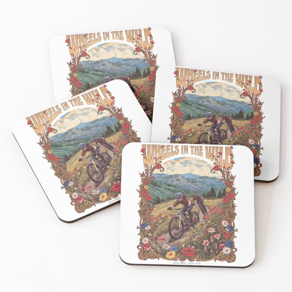 Item preview, Wheels In The Wild Art Nouveau Mountain Bike Poster  designed and sold by Skyrocketz.