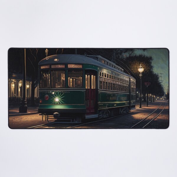 Item preview, New Orleans Streetcar at Night | Impasto NOLA Art Print designed and sold by GSizzle1.