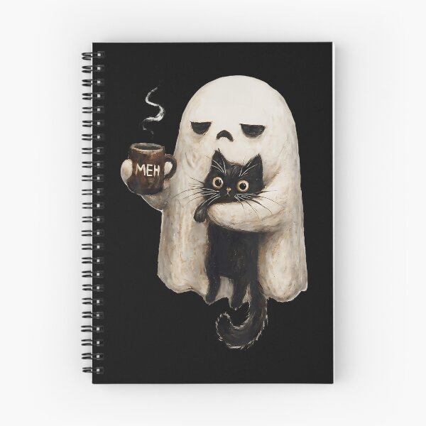 Item preview, Ghost Cat Spooky Black Cat Funny Halloween Coffee Lover designed and sold by Apparel-Vortex.