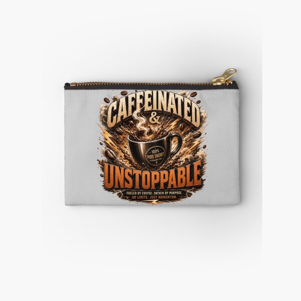 Item preview, Caffeinated And Unstoppable Coffee Quote designed and sold by pradeepvisuals.