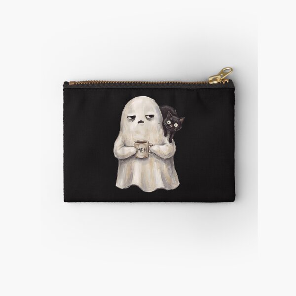 Item preview, Funny Ghost Cat Coffee Lover Spooky Black Cat Halloween Retro Art designed and sold by kiralynstration.