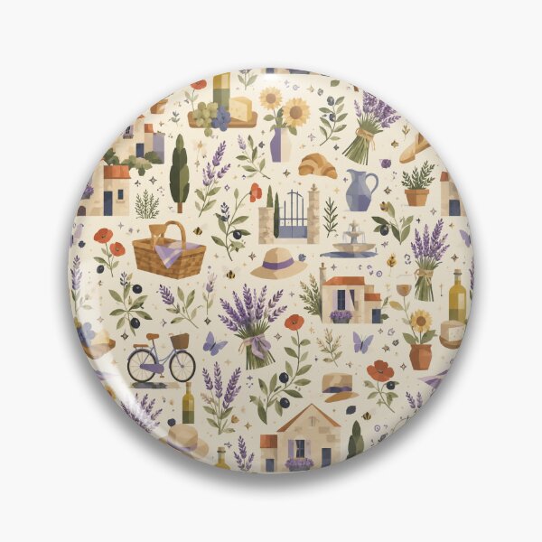 Item preview, Cubist French Provence Pattern | Lavender Picnic Seamless Botanical Repeat designed and sold by OpenDreamArts.