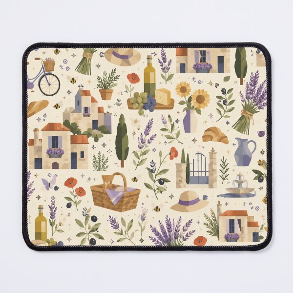 Item preview, Cubist French Provence Pattern | Lavender Picnic Seamless Botanical Repeat designed and sold by OpenDreamArts.