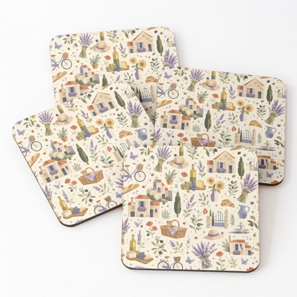 Item preview, Cubist French Provence Pattern | Lavender Picnic Seamless Botanical Repeat designed and sold by OpenDreamArts.