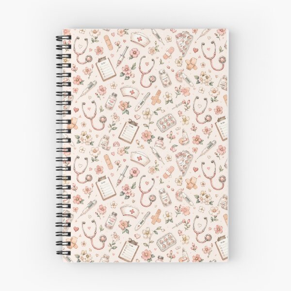 Item preview, Pink floral pattern for nurse designed and sold by MapiliStudio.