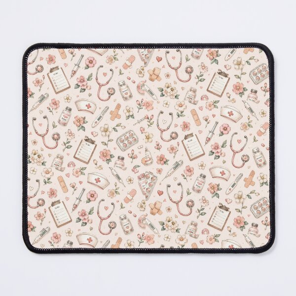 Item preview, Pink floral pattern for nurse designed and sold by MapiliStudio.
