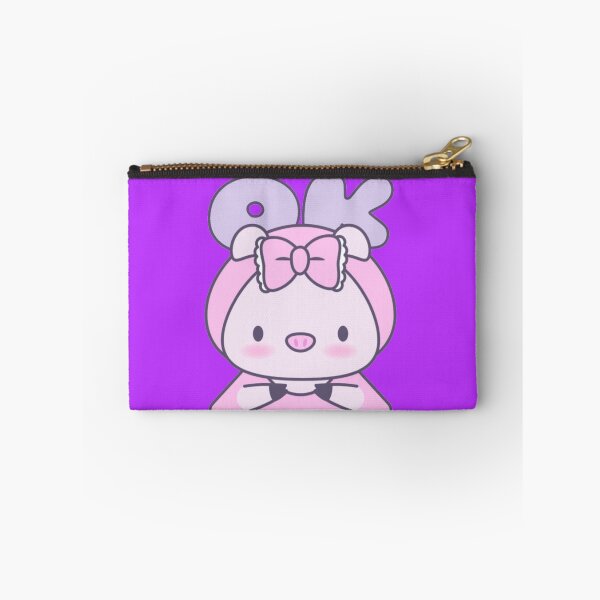 Item preview, Cute OK Pink Piggy - Kawaii Pastel Anime Pig with Bow designed and sold by GenZFashion000.