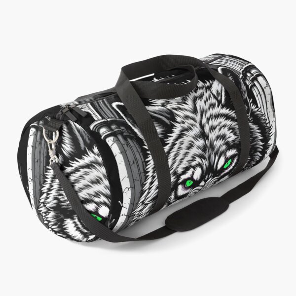 Item preview, Glowing Green Eye Wolf – Monochrome Gothic Skull Archway Art designed and sold by Neer arts.