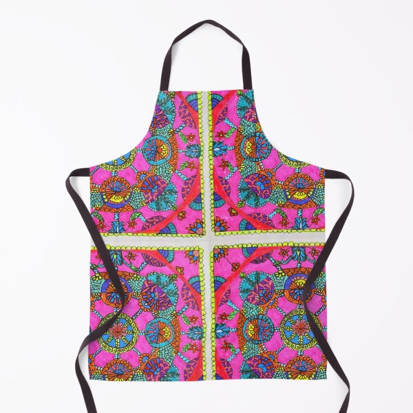 Item preview, Radiant Bloom Mandala – Hand-Drawn Floral Folk Art in Vibrant Pink designed and sold by Selena.m.studio.