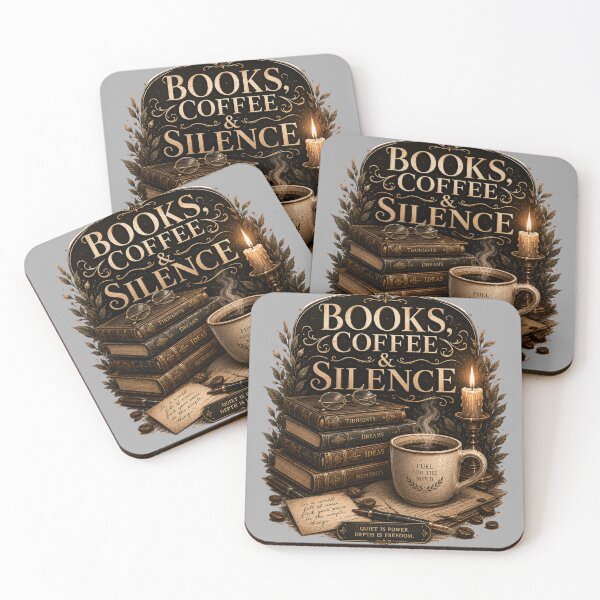 Item preview, Books Coffee And Silence Dark Academia designed and sold by pradeepvisuals.