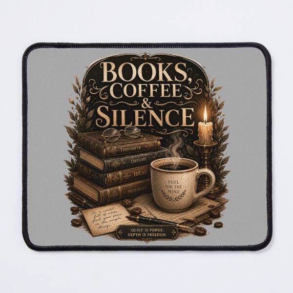Item preview, Books Coffee And Silence Dark Academia designed and sold by pradeepvisuals.