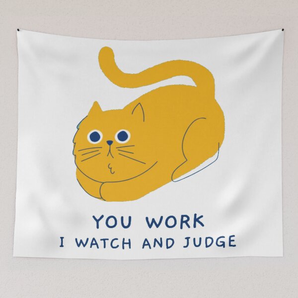 Item preview, You Work I Watch And Judge - Funny Judging Orange Cat designed and sold by GenZFashion000.