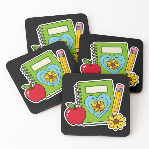 Item preview, Cute Retro School Notebook Apple and Pencil Kawaii Sticker designed and sold by FestivityFinds.