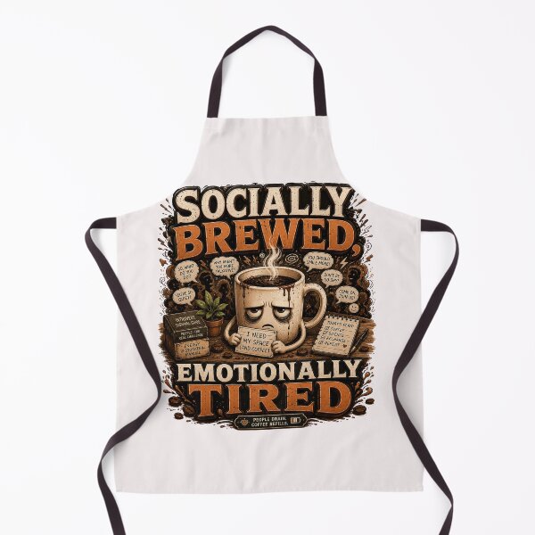 Item preview, Socially Brewed Emotionally Tired Funny Coffee designed and sold by pradeepvisuals.