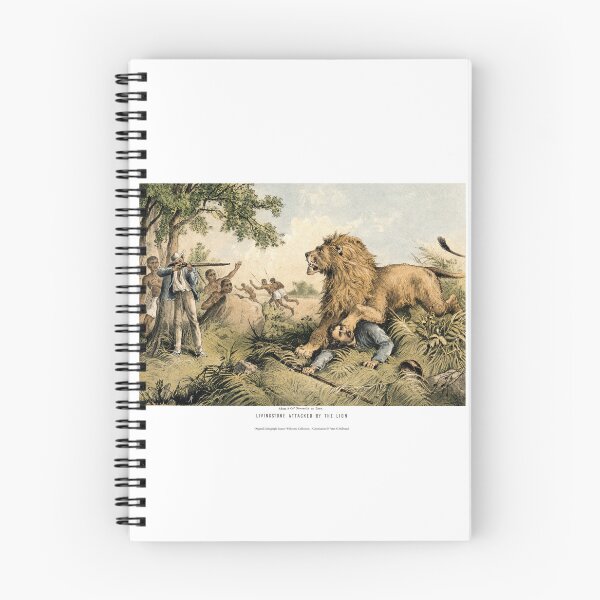 Item preview, David Livingstone attacked by a lion in Africa designed and sold by Pictures With A Message.