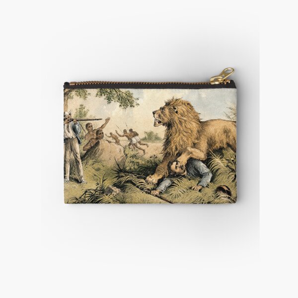 Item preview, David Livingstone attacked by a lion in Africa designed and sold by Pictures With A Message.