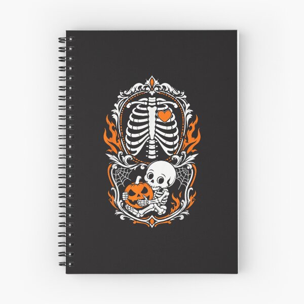 Item preview, Pregnant Skeleton Halloween Pumpkin Maternity Baby Rib Cage Spooky Art designed and sold by kiralynstration.