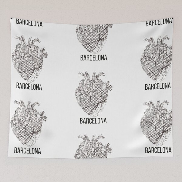 Item preview, Map of Barcelona in the shape of a heart designed and sold by Purpleclomb.