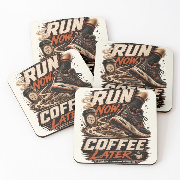 Item preview, Run Now Coffee Later Running Motivation designed and sold by pradeepvisuals.