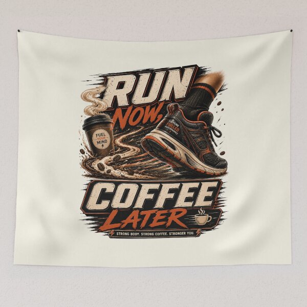 Item preview, Run Now Coffee Later Running Motivation designed and sold by pradeepvisuals.