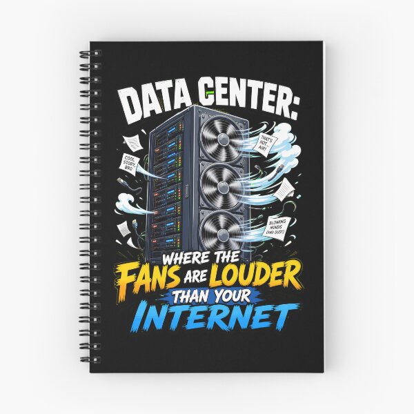 Aperçu de l'œuvre T-shirt « Centre de données : Ventilateurs bruyants » - Humour sur les serveurs informatiques créée et vendue par Uglyandcute.