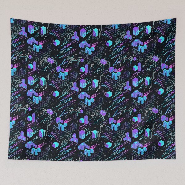 Item preview, Neon RGB Voxel Gamer Grid – Cyber Esports Seamless Pattern designed and sold by OpenDreamArts.