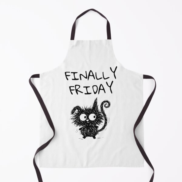Item preview, Funny Black Cat – Finally Friday Mood | Doodle Cat Meme designed and sold by moodiecatshop.