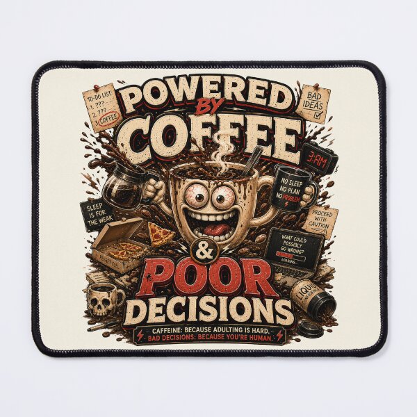 Item preview, Powered By Coffee And Poor Decisions designed and sold by pradeepvisuals.