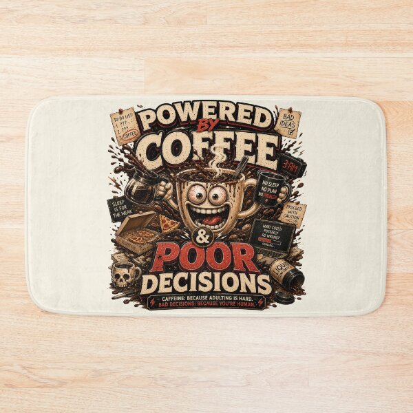 Item preview, Powered By Coffee And Poor Decisions designed and sold by pradeepvisuals.