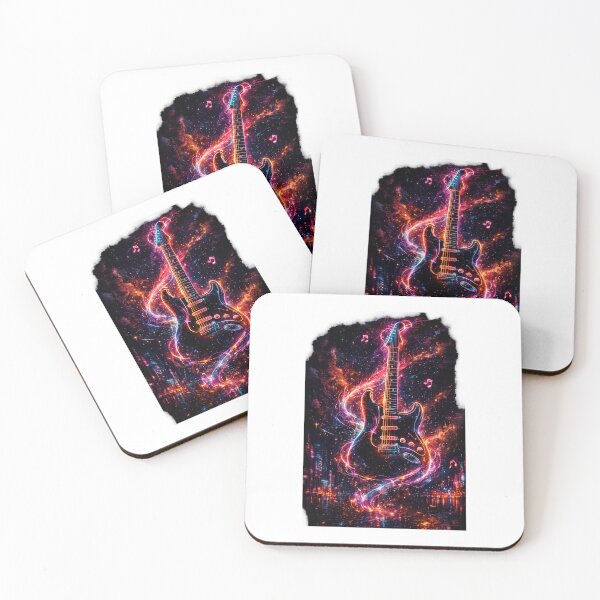 Item preview, Neon Galaxy Electric Guitar Music Art designed and sold by YogiCodeLab.