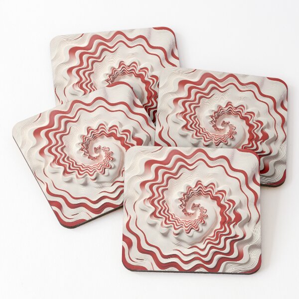 Item preview, Red and White Ruffled Swirls designed and sold by Vicky Brago-Mitchell®.
